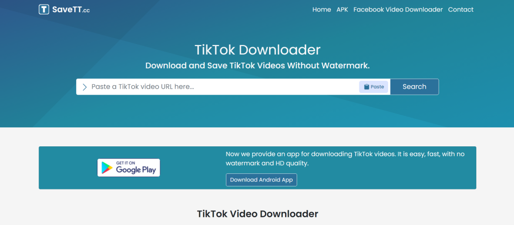 Download Video TikTok Menggunakan SaveTT